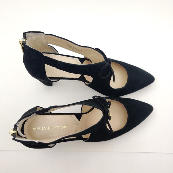Adrienne Vittadini Nigel Black Suede Lace Up Heels 9.5 NWOB - Picture 5 of 11